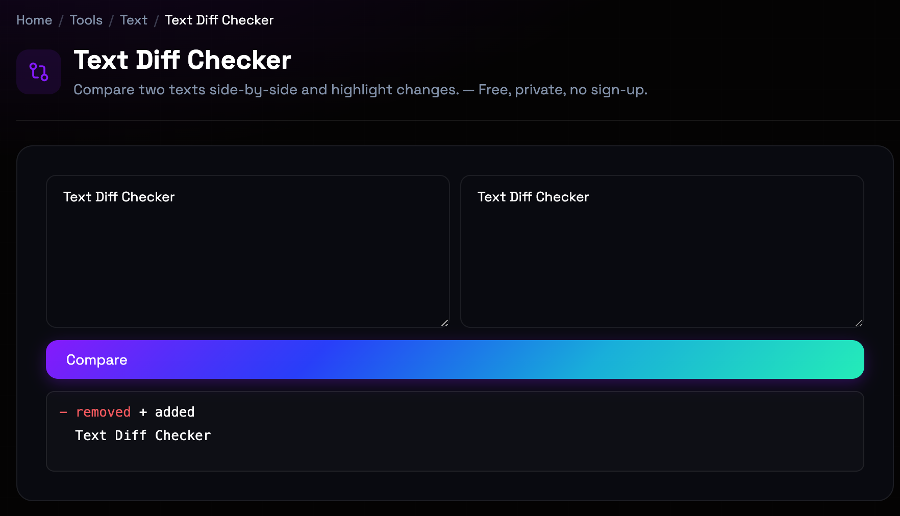 How to use Text Diff Checker online — free, fast, and private
